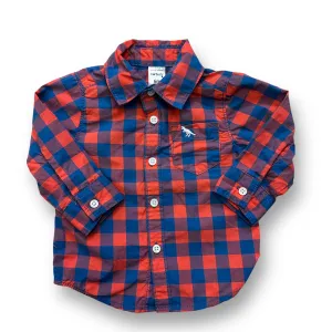 Boys Carter's Size 6 Months Red & Blue Checkered Button Down Shirt