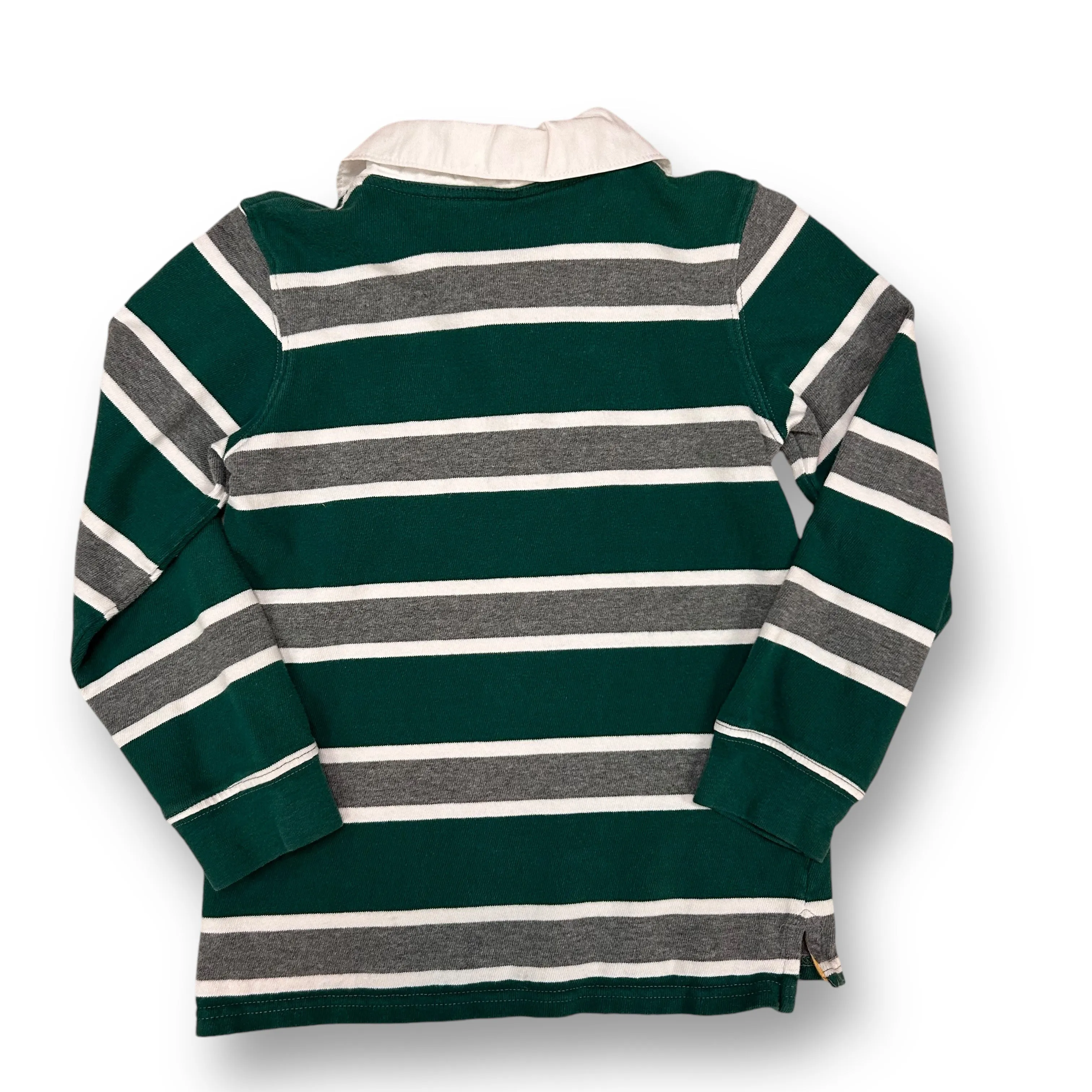 Boys Carter's Size 7 Green & Gray Striped Long Sleeve Polo Shirt