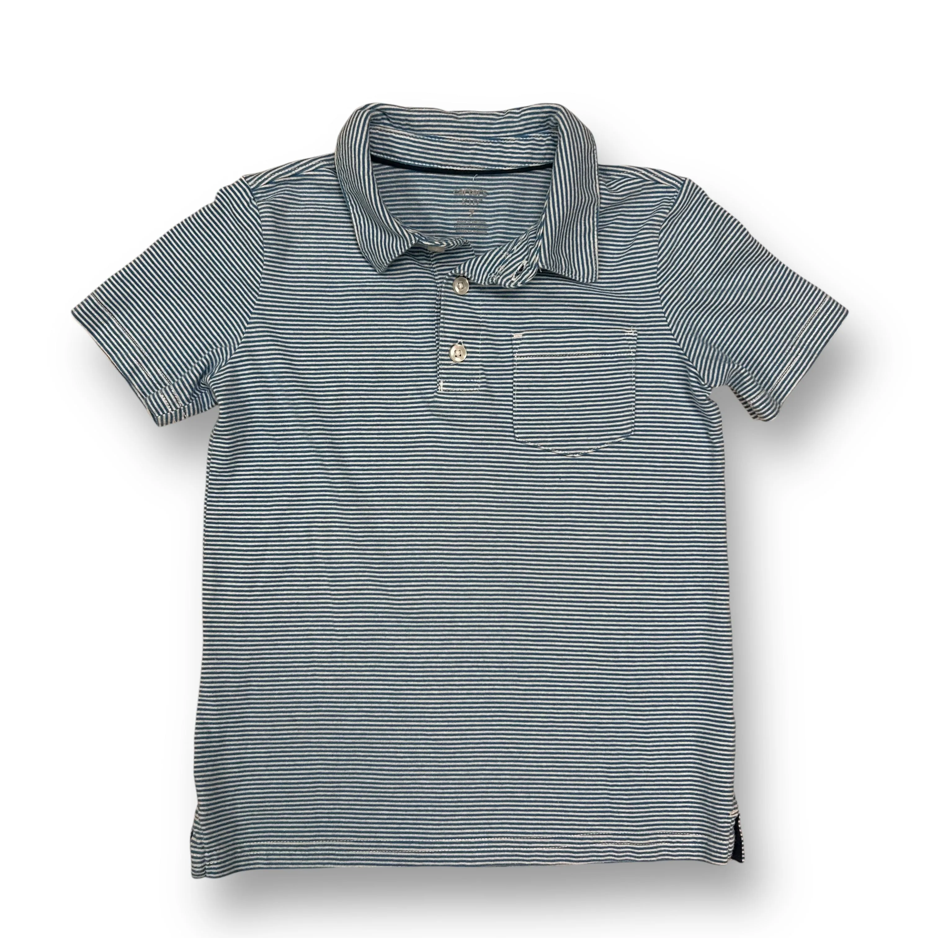 Boys Carter's Size 7 Light Blue Striped Pocket Polo Shirt