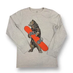 Boys Carter's Size 8 Tan Snowboard Bear Long Sleeve Tee