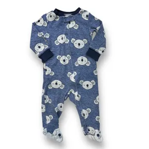 Boys Carter's Size 9 Months Heather Blue Koala Footie One-Piece