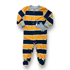 Boys Carter’s Size 9 Months Navy& Yellow Striped Fleece One-Piece