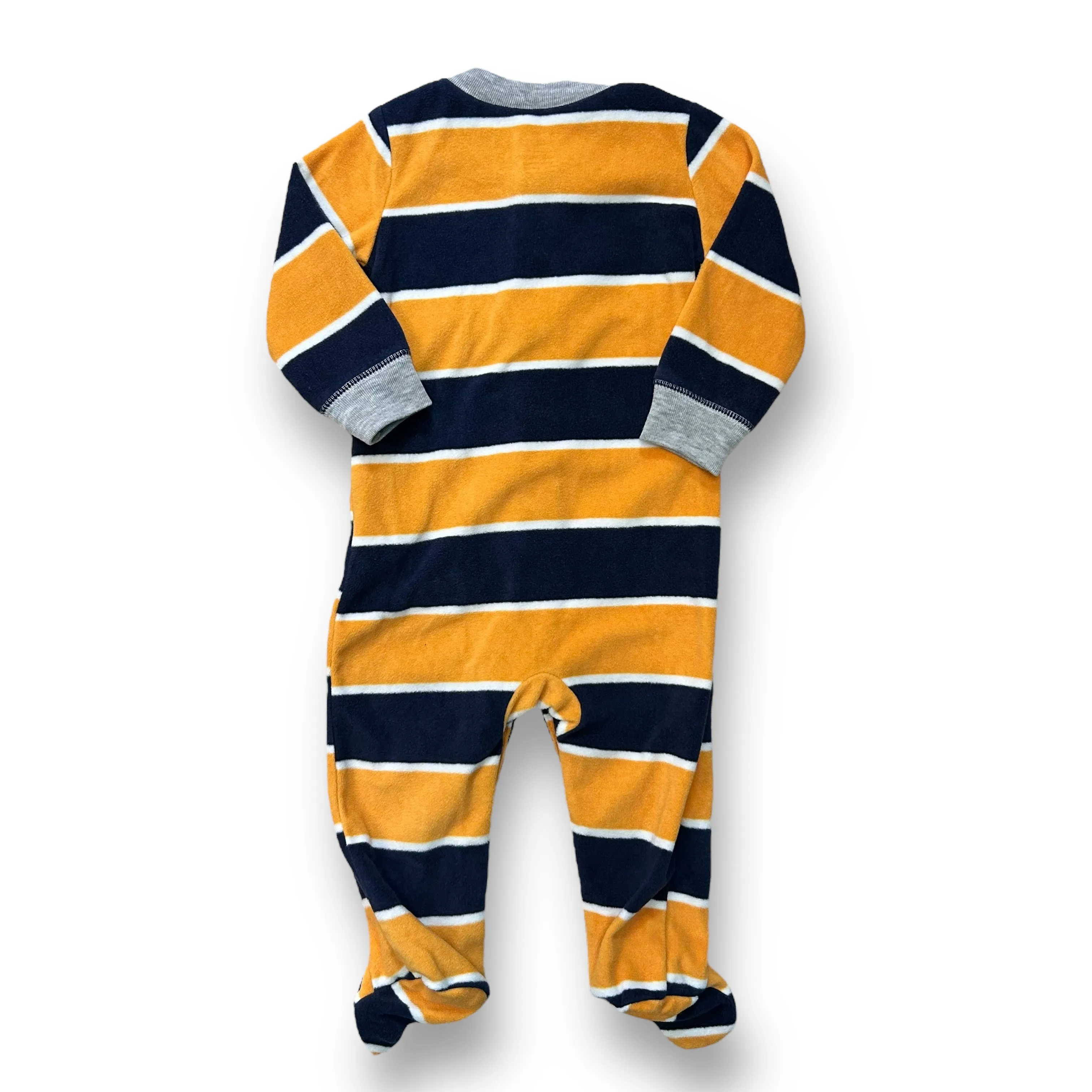Boys Carter’s Size 9 Months Navy& Yellow Striped Fleece One-Piece