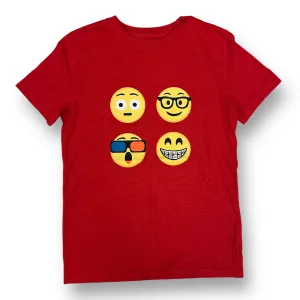 Boys Cat & Jack Size 12/14 L Red Emoji Short Sleeve Shirt