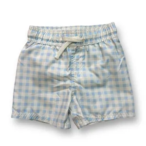 Boys Cat & Jack Size 18 Months Baby Blue Checkered Swim Trunks