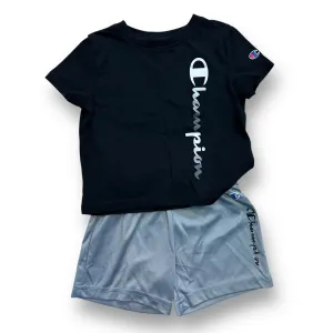 Boys Champion Size 18 Months Black & Gray Tee and Short Outfit
