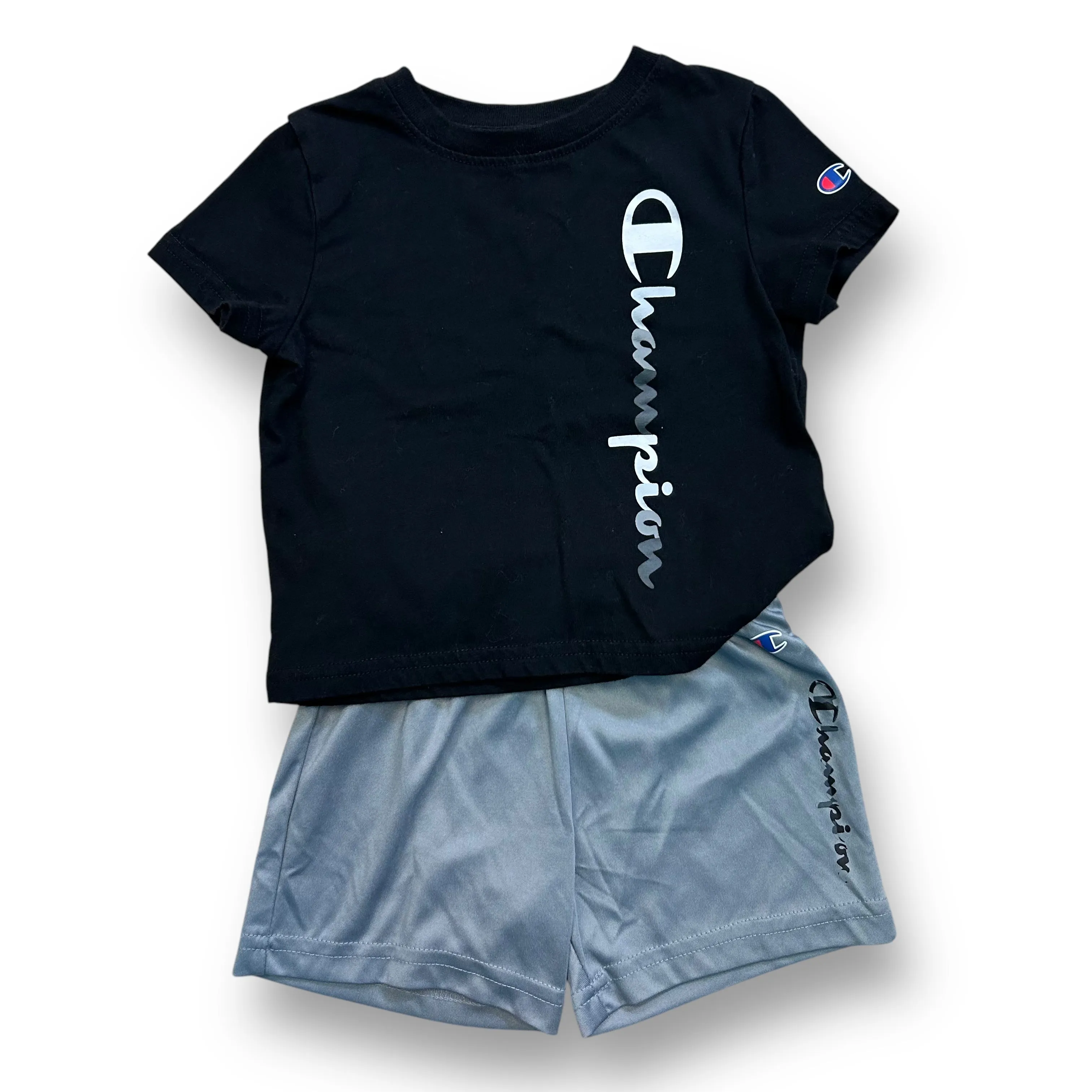 Boys Champion Size 18 Months Black & Gray Tee and Short Outfit
