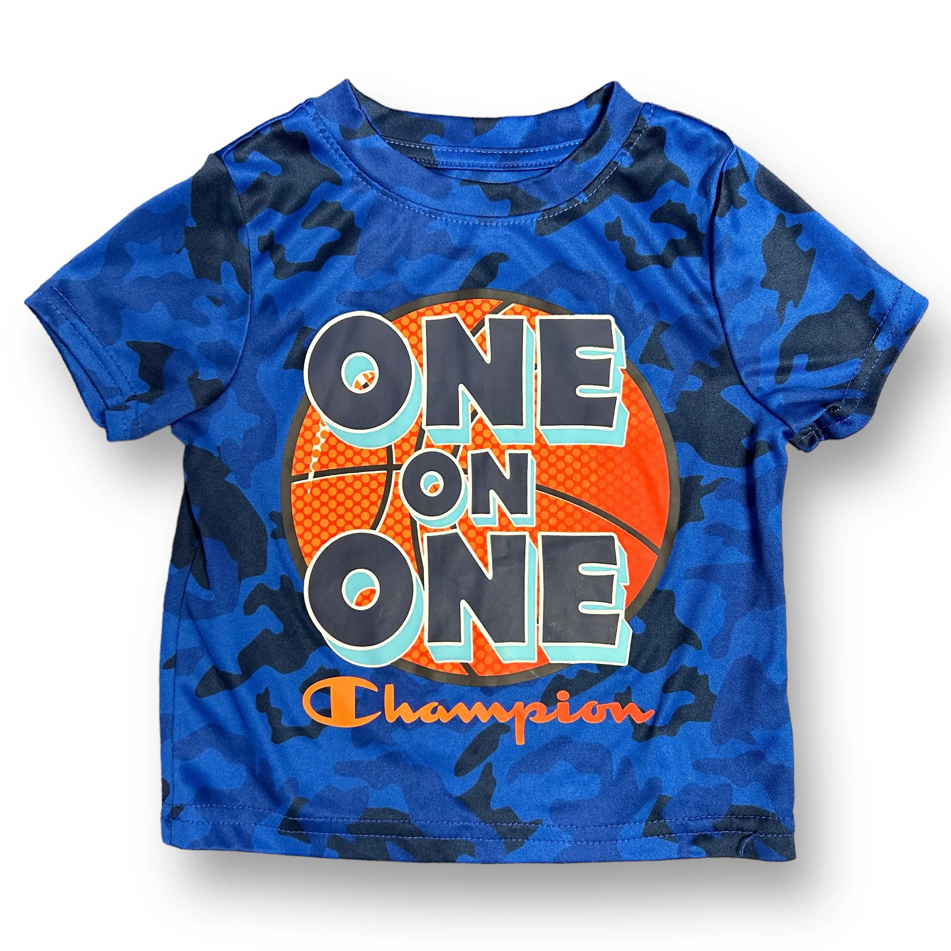 Boys Champion Size 18 Months Blue Camo Basketball Short Sleeve Shirt