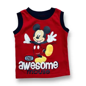 Boys Disney Baby Size 12 Months Red Embroidered Mickey Tank