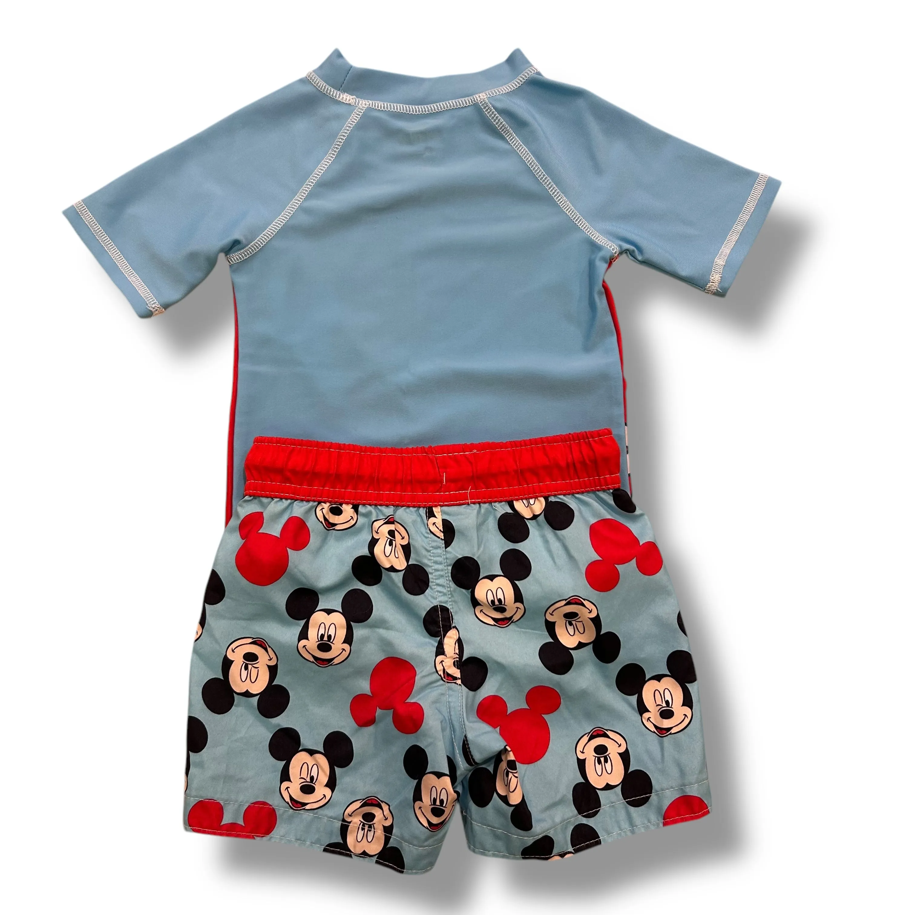 Boys Disney Junior Size 2T Mickey Mouse Swim Trunks and Rashguard