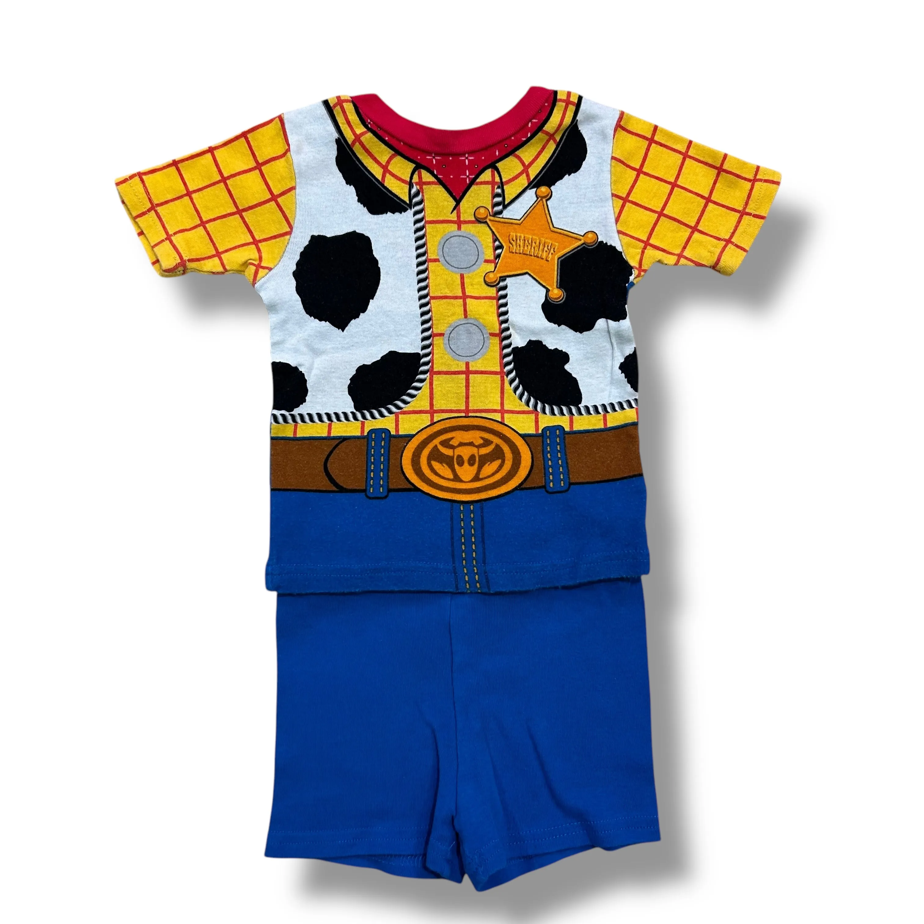 Boys Disney Pixar Size 3T Sheriff Woody 2-Piece Short Sleeve Pajamas