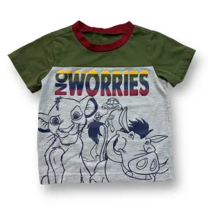 Boys Disney Size 2T Gray & Green Lion King Short Sleeve Shirt