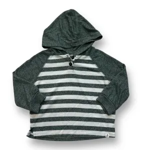 Boys Easy Peasy Size 2T Green & Cream Striped Hooded Long Sleeve Shirt
