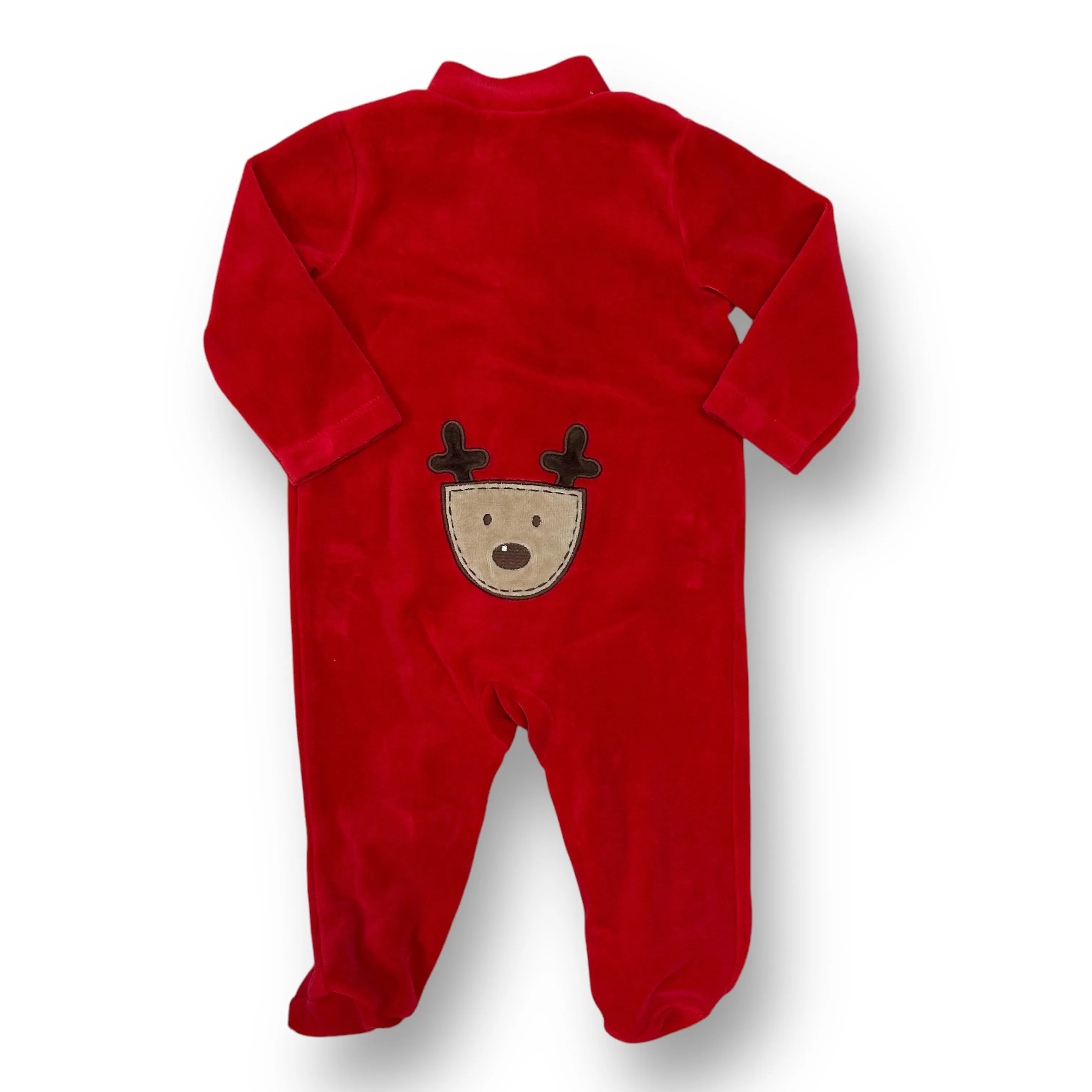 Boys First Impressions Size 3-6 Months Red Velour 1st Christmas Footie Sleeper