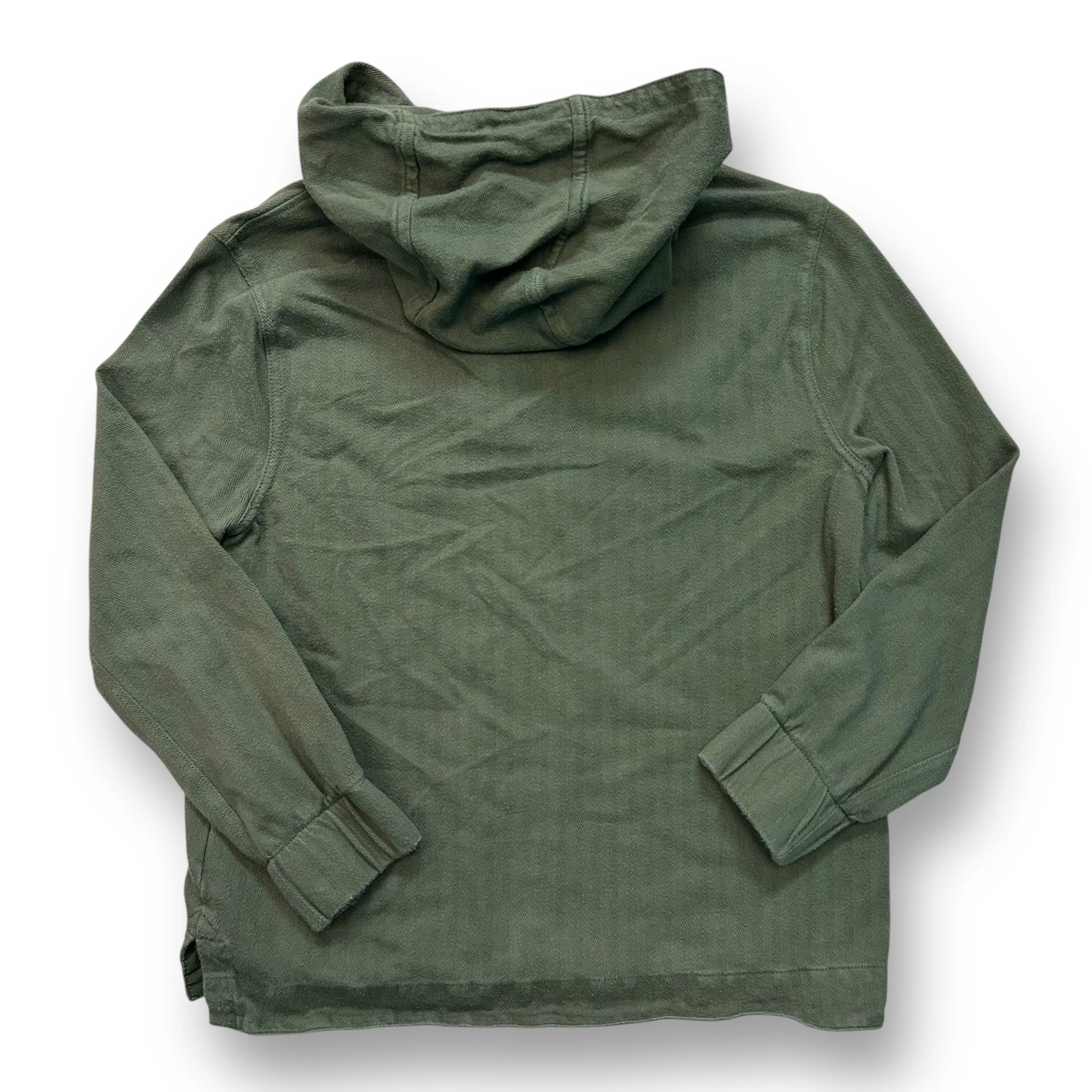 Boys Gap Size 10 L Hunter Green Button Pocket Hoodie Shirt