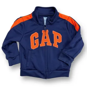 Boys Gap Size 2 Navy Zippered Logo Warm Up Jacket