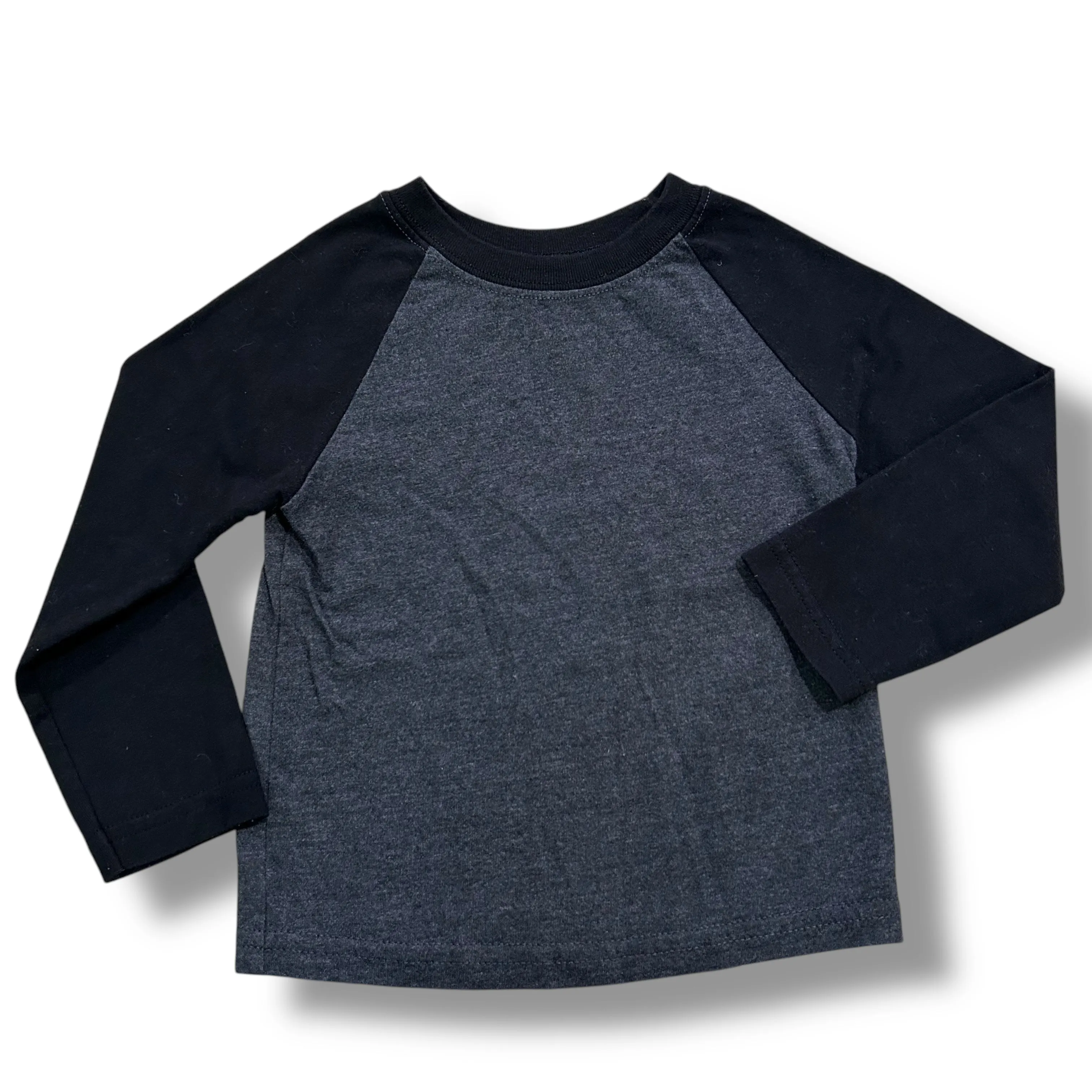 Boys Garanimals Size 2T Dark Gray & Black Long Sleeve Tee