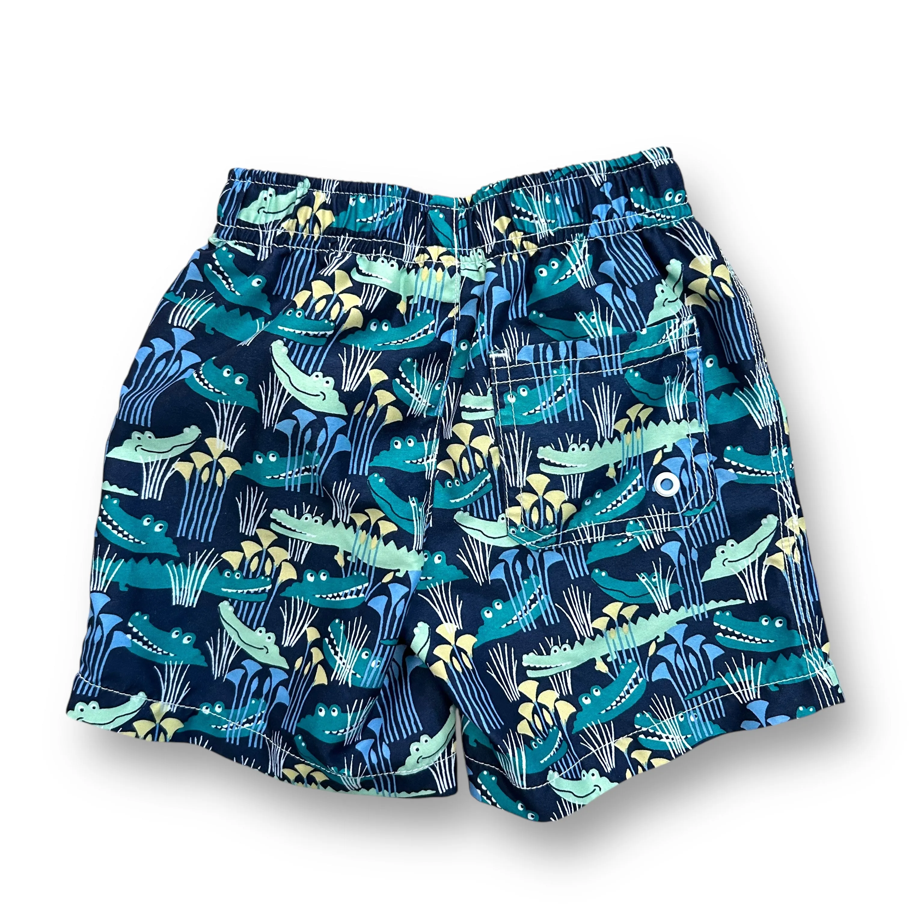Boys Gymboree Size 18-24 Months Navy Alligator Print Swim Trunks
