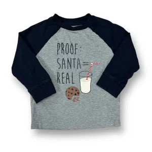 Boys Gymboree Size 18-24 Months Navy & Gray Christmas Long Sleeve Shirt