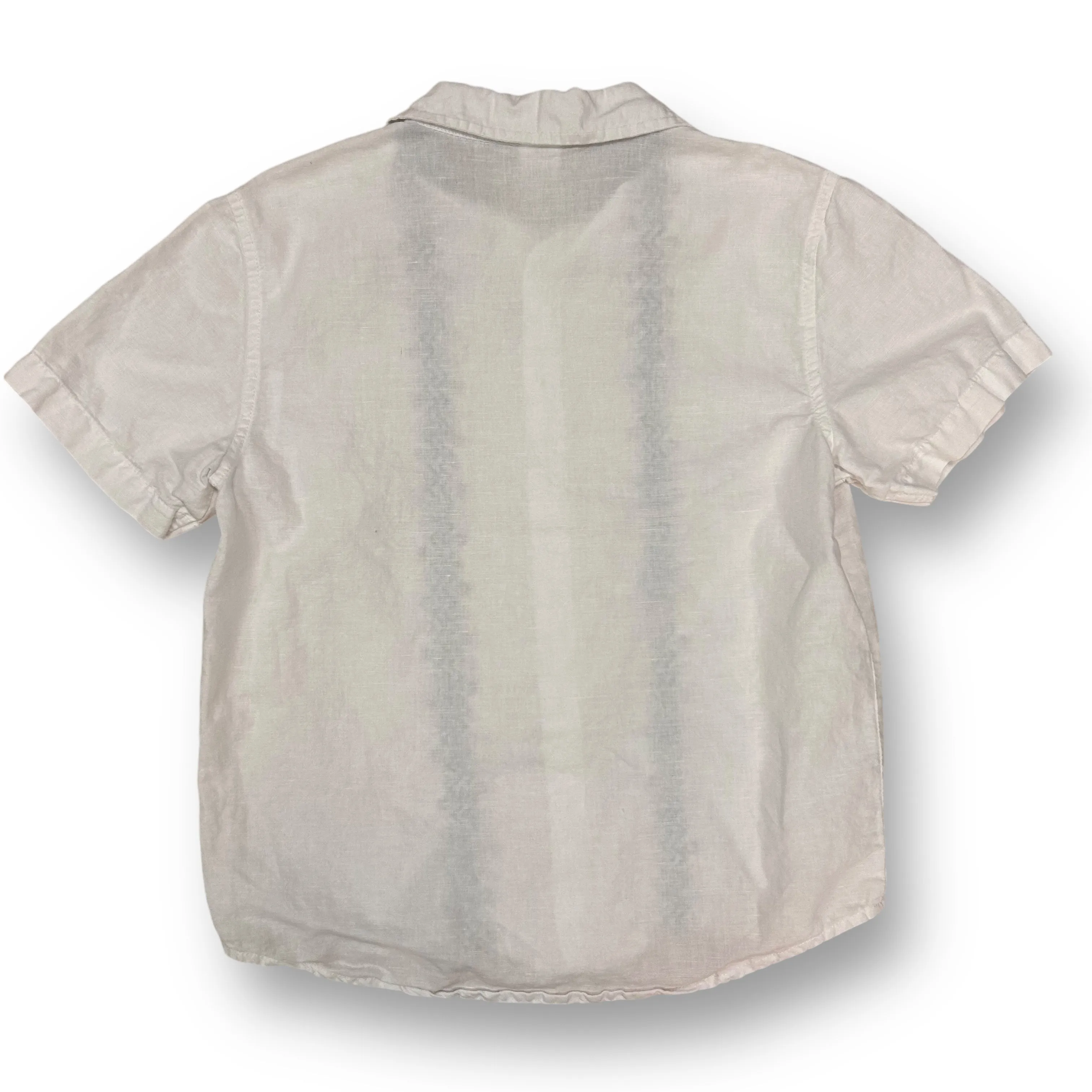 Boys Gymboree Size 7/8 White Embroidered Short Sleeve Button Down Shirt