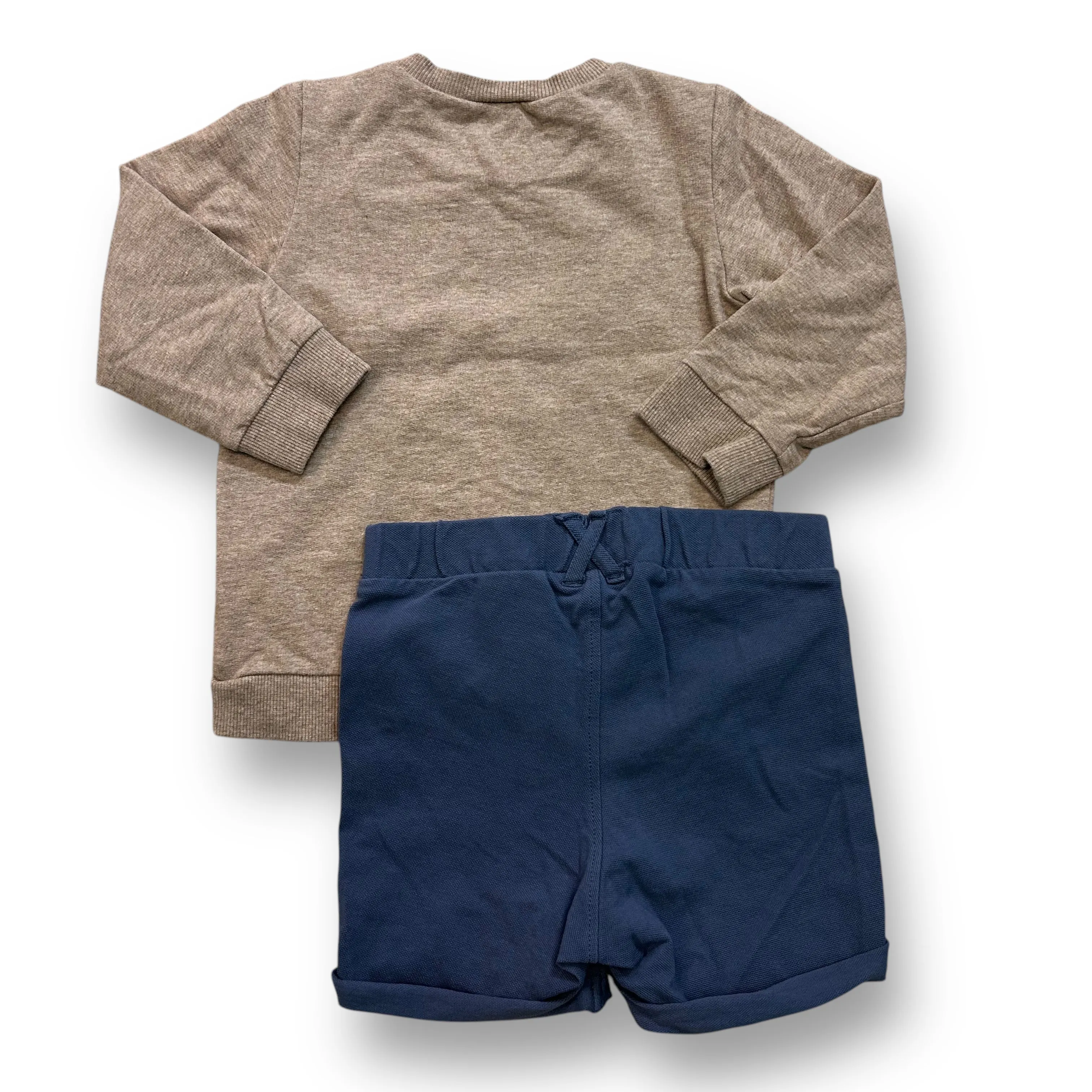 Boys H&M Size 18 Months Country Blue Shorts & Long Sleeve Top Outfit