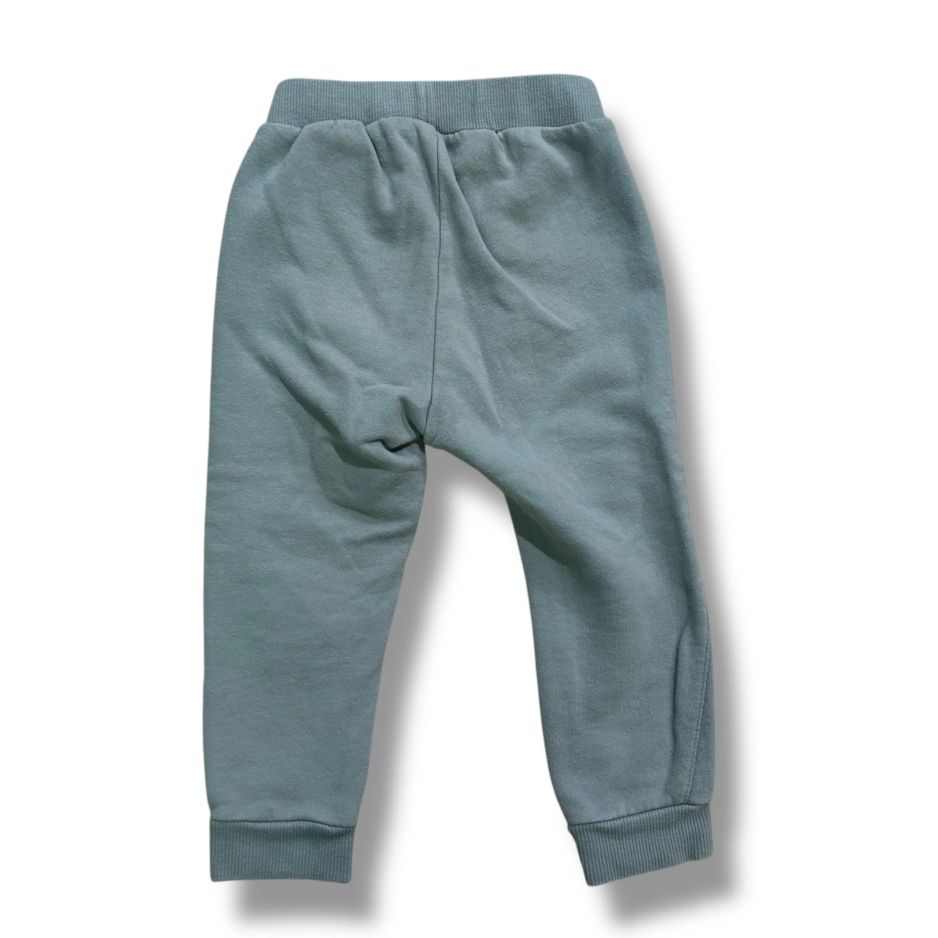 Boys H&M Size 2T Sage Green Mickey Mouse Sweatpant Joggers
