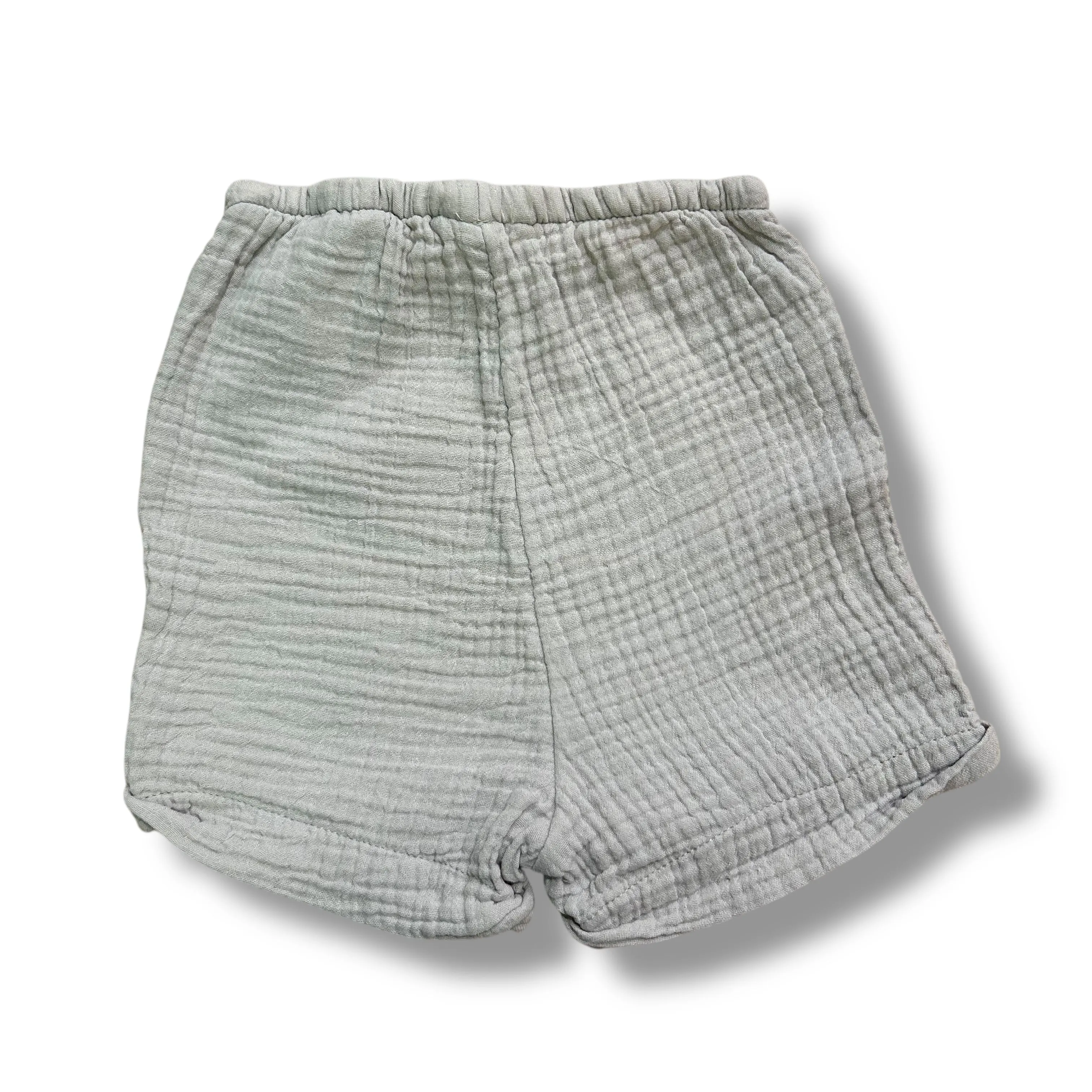 Boys H&M Size 3T Light Sage Green Organic Cotton Pull-On Shorts