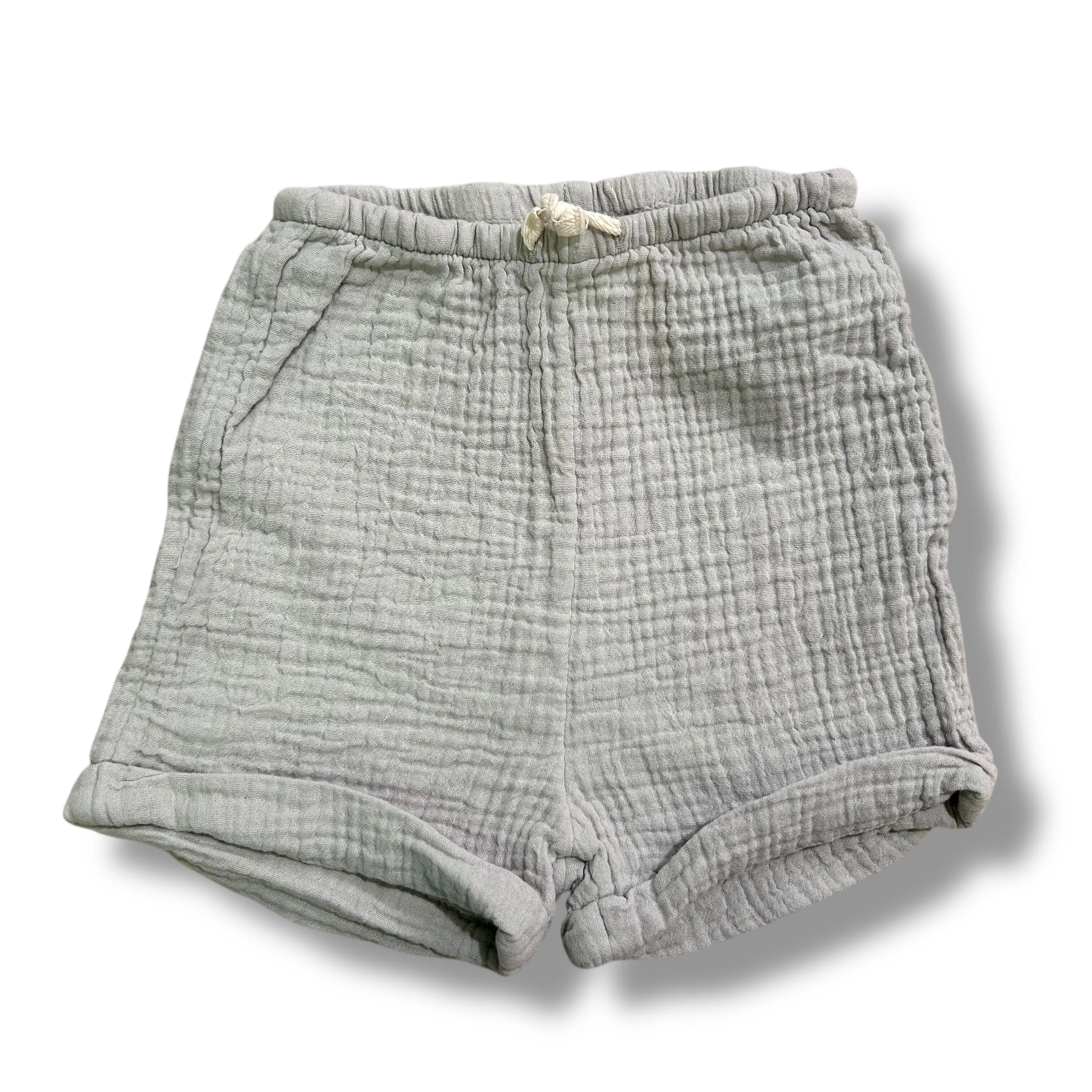 Boys H&M Size 3T Light Sage Green Organic Cotton Pull-On Shorts