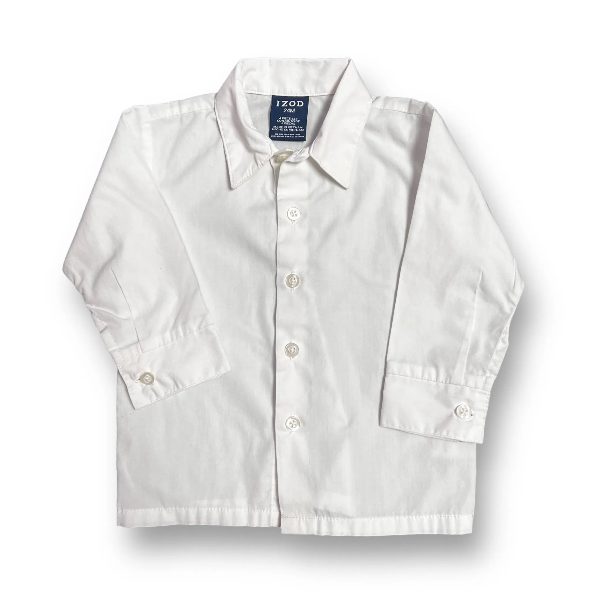 Boys Izod Size 24 Months White Button Down Dress Shirt