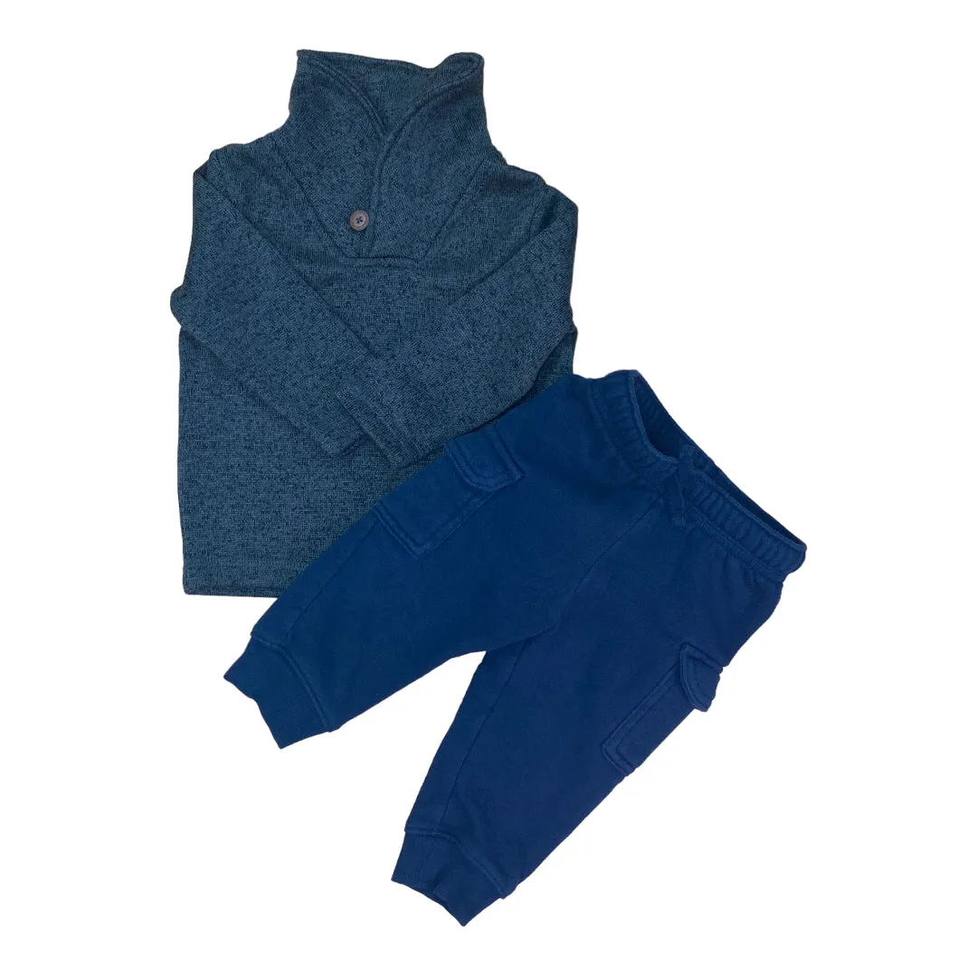 Boys Jumping Beans Size 12 Months Navy & Gray 2-Pc Outfit