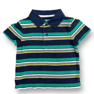 Boys Jumping Beans Size 2T Navy & Green Striped Polo Shirt