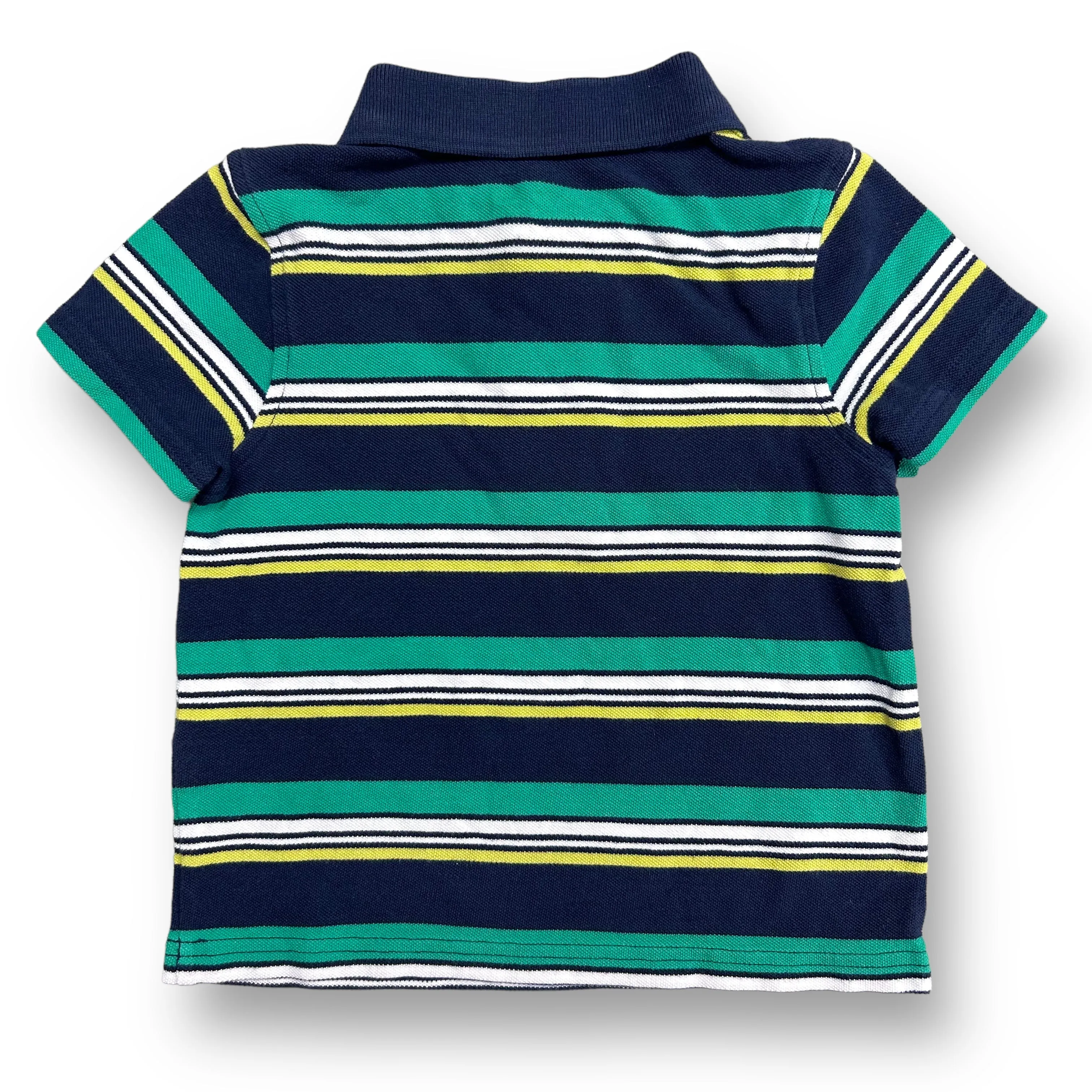 Boys Jumping Beans Size 2T Navy & Green Striped Polo Shirt
