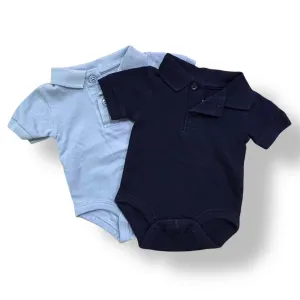 Boys Koala Baby Size Newborn Navy & Light Blue 2-Pack Polo Shirts