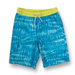 Boys Lands End Size 10/12 Blue & Yellow Swim Trunks