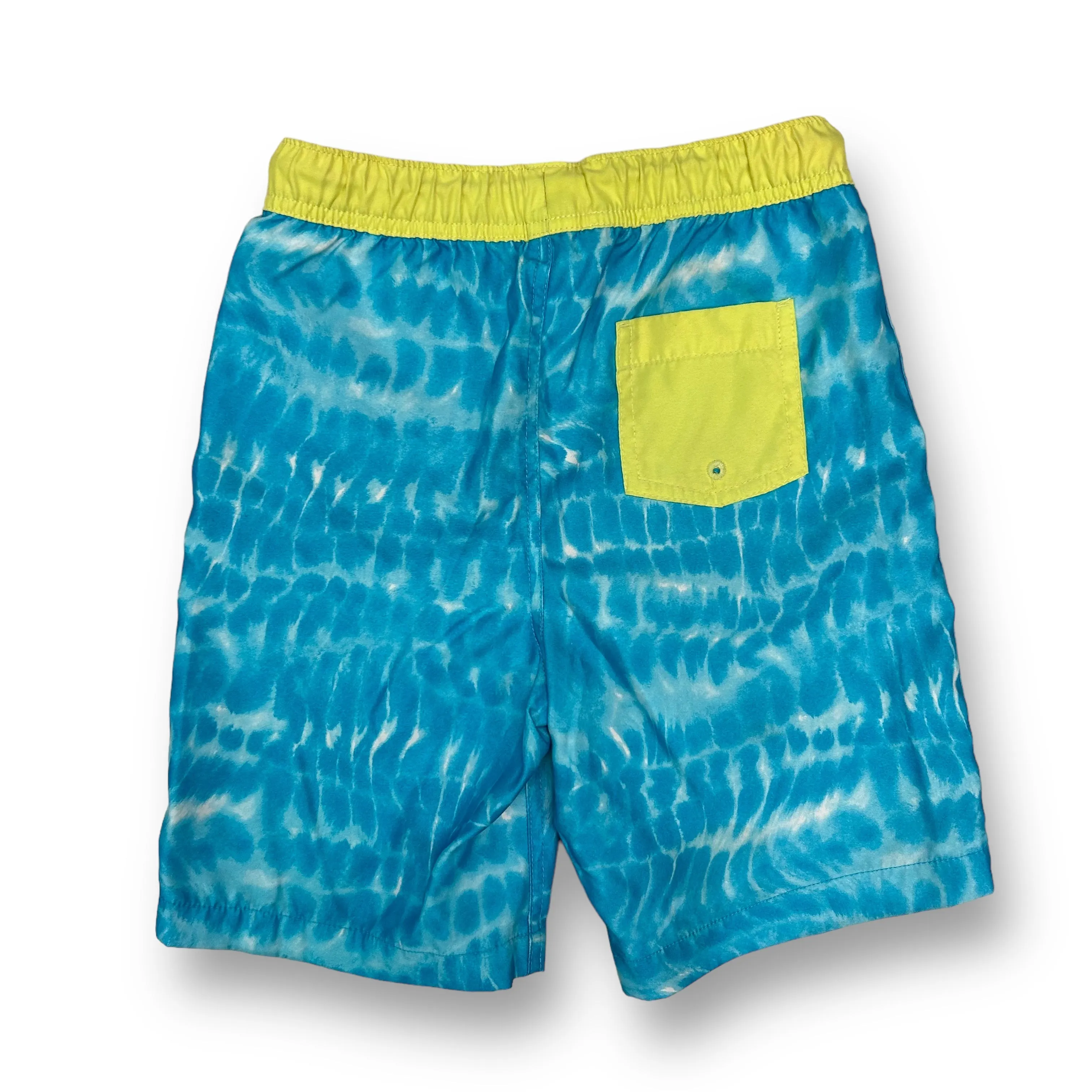 Boys Lands End Size 10/12 Blue & Yellow Swim Trunks