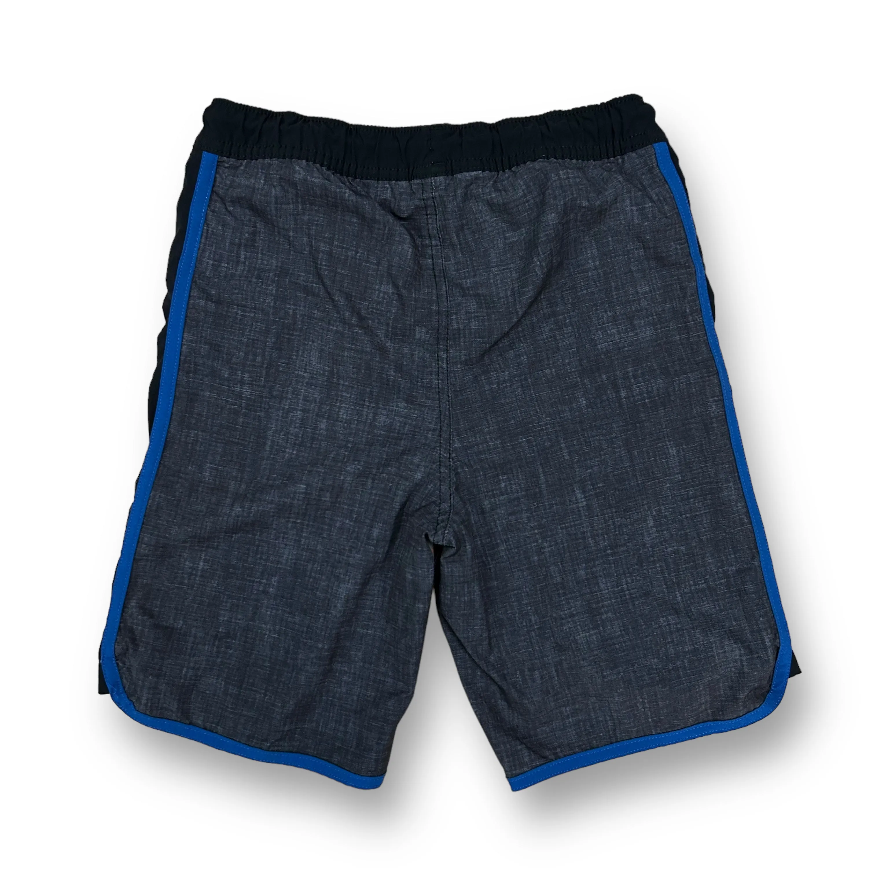 Boys Lands End Size 10/12 Slim Black & Blue Swim Trunks