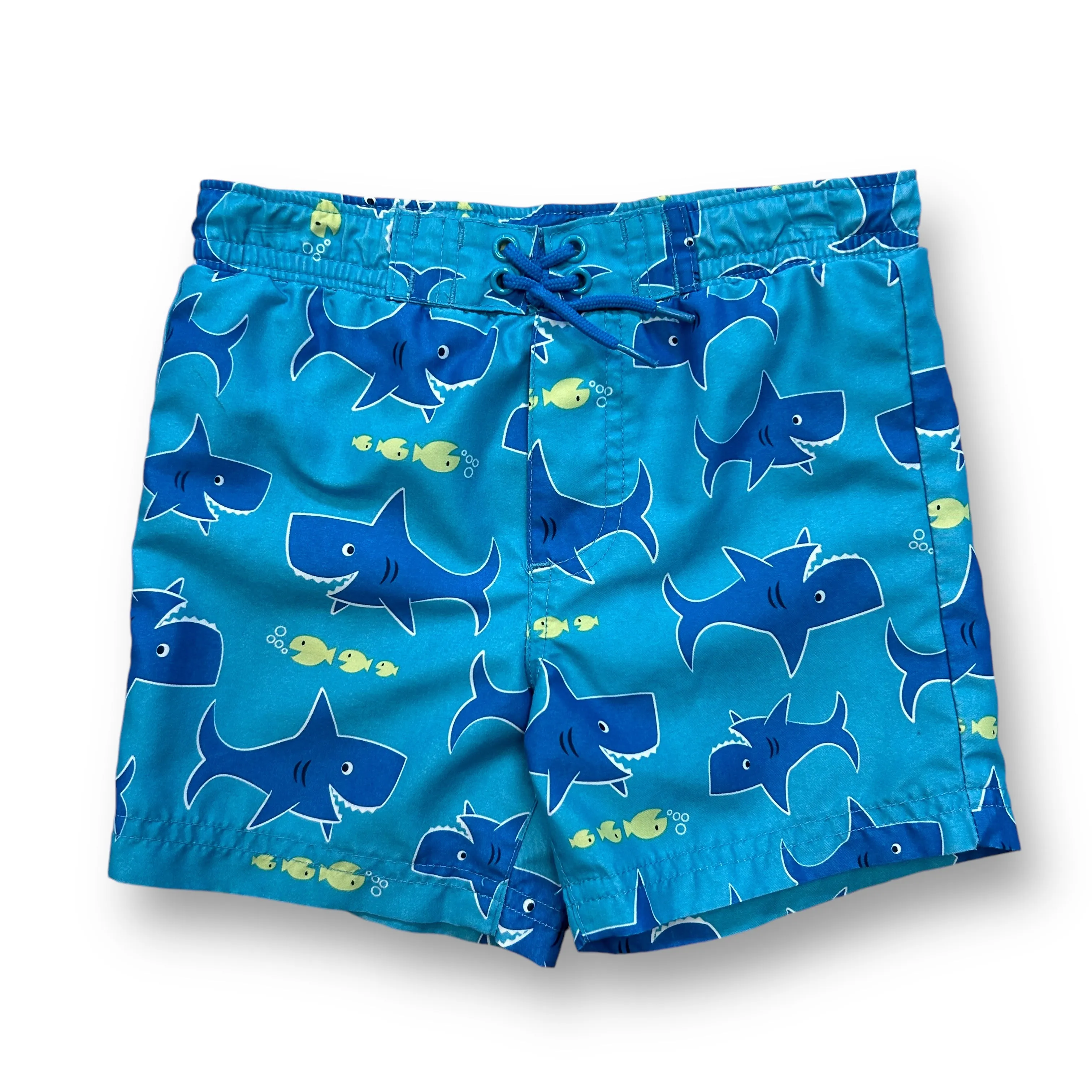 Boys Little Me Size 18 Months Blue Shark Print Swim Trunks