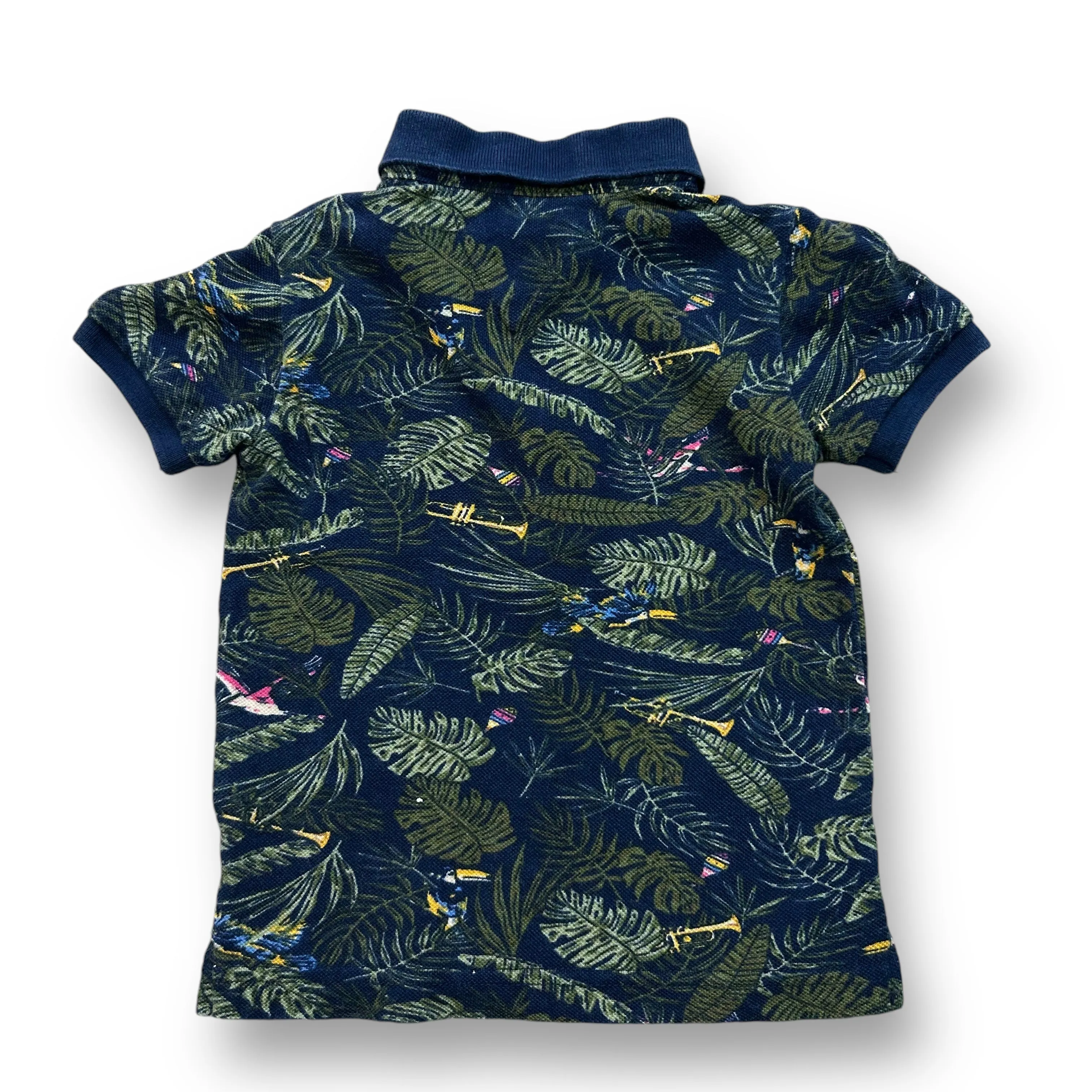 Boys Mayoral Size 12 Months Navy Tropical Print Polo Shirt