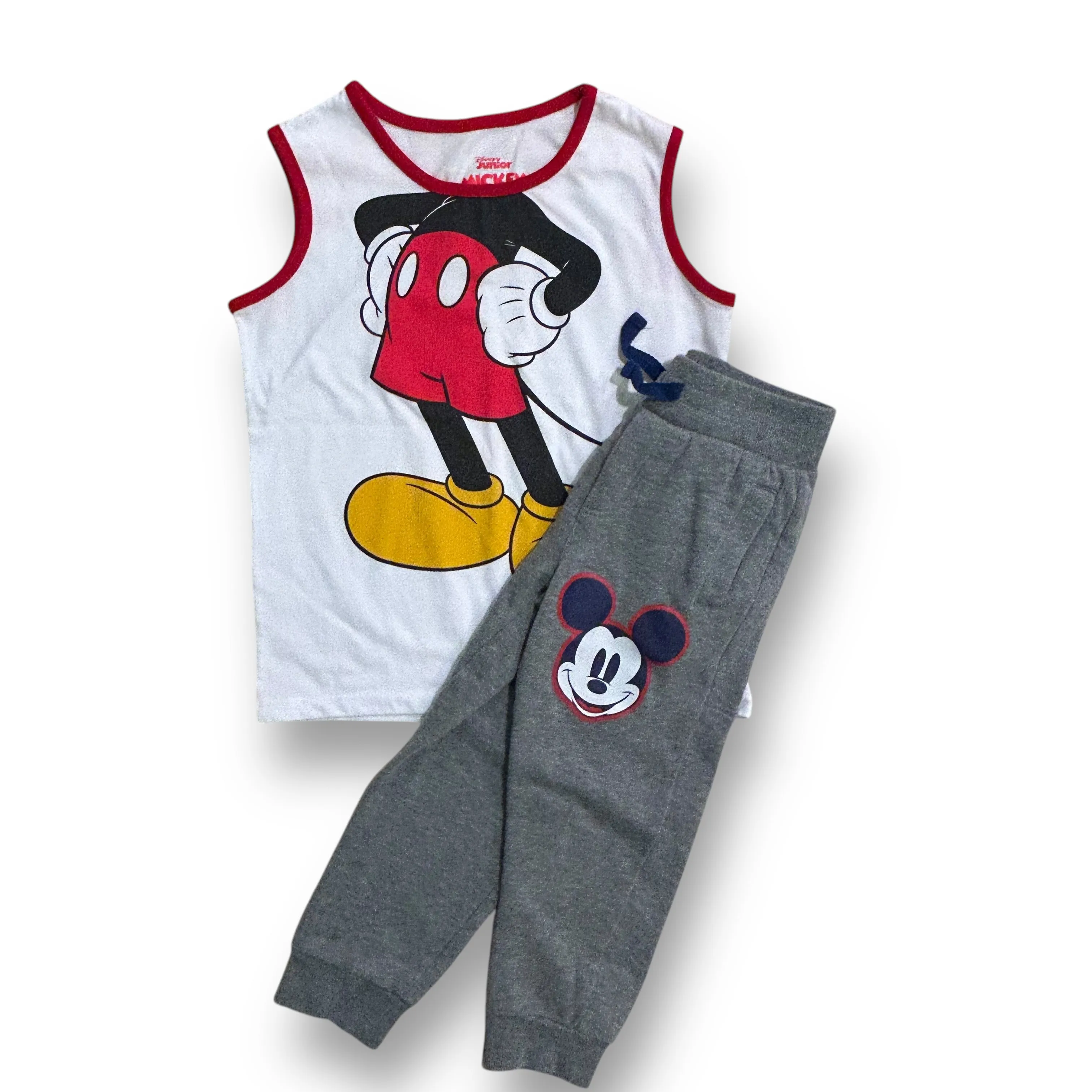 Boys Mickey Mouse Size 4 2-Pc Tank and Gray Sweatpants Outfit