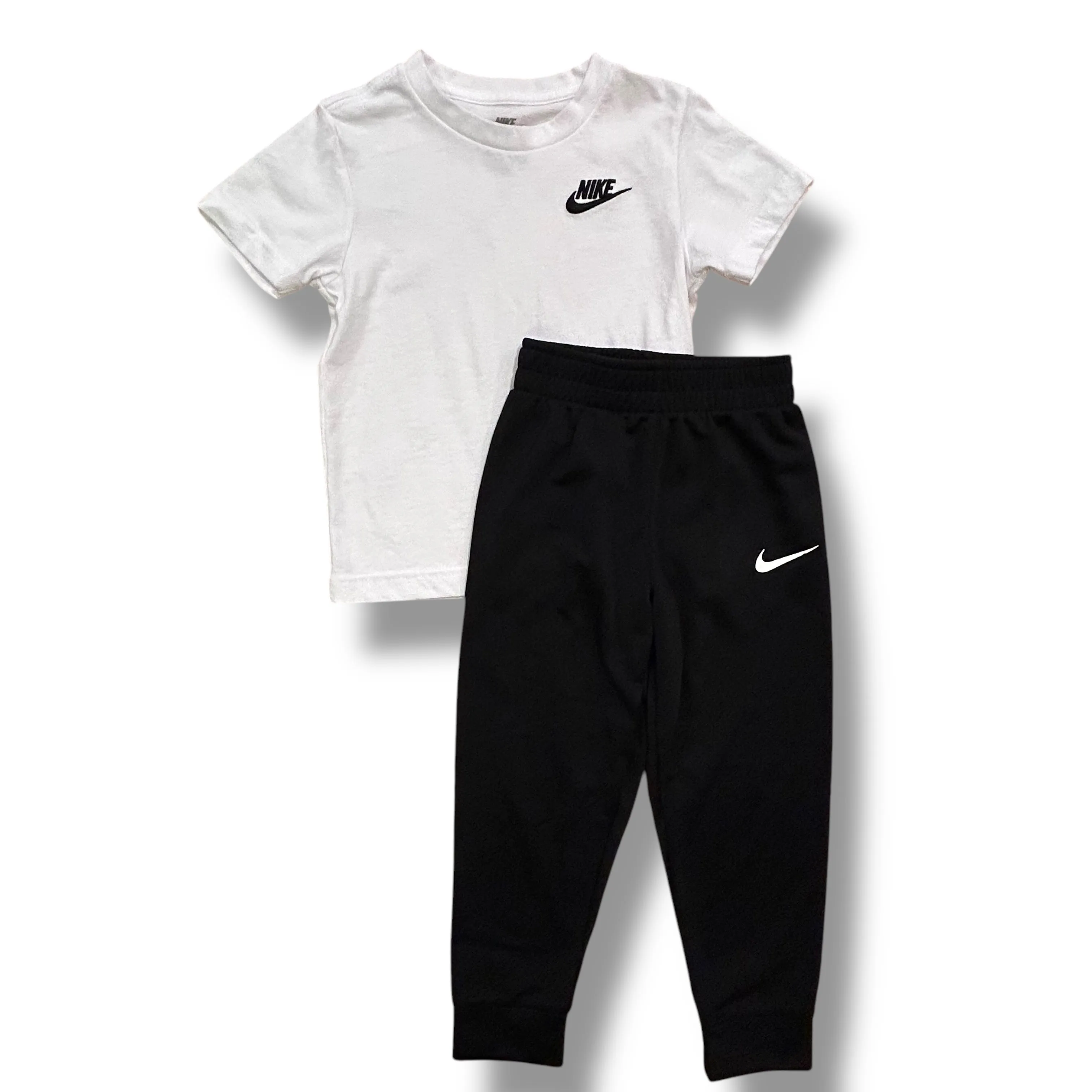 Boys Nike Size 4T White Tee and Black Athletic Pants 2-Pc Outfit
