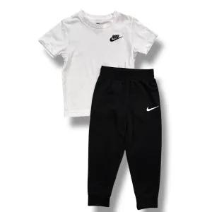 Boys Nike Size 4T White Tee and Black Athletic Pants 2-Pc Outfit