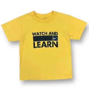 Boys Nike Size 8 YSM Yellow "Watch and Learn" Short Sleeve Shirt