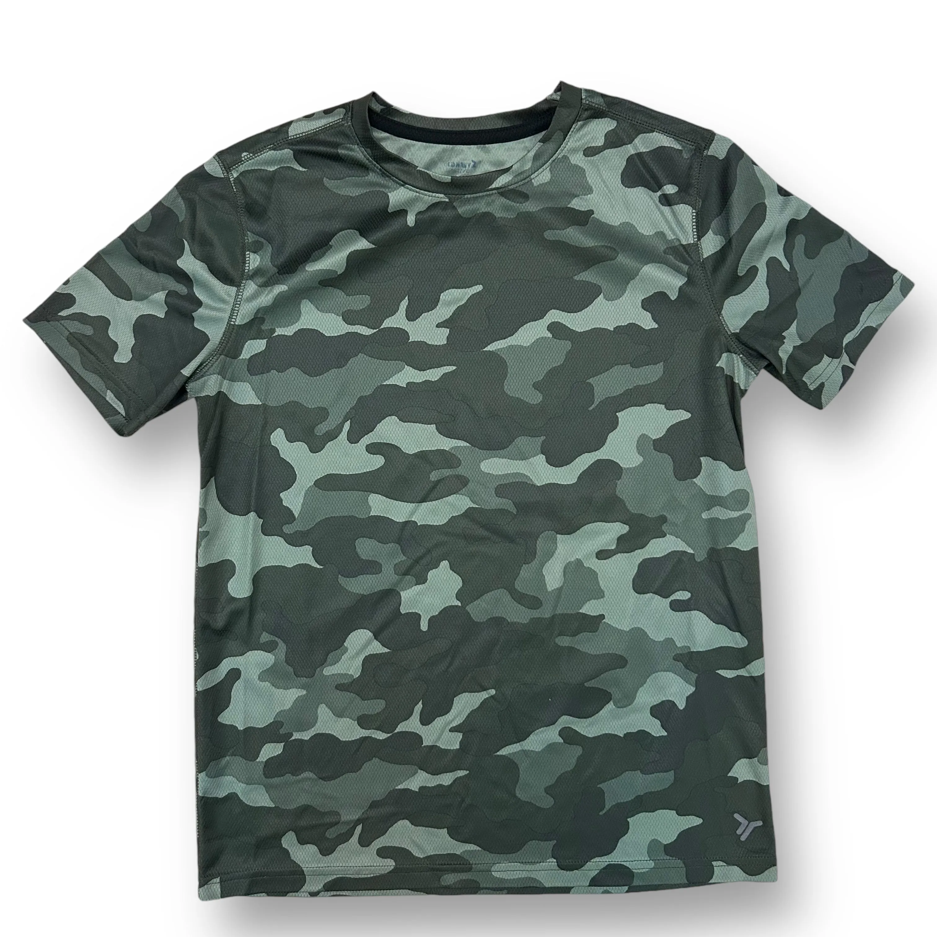 Boys Old Navy Size 14/16 YXL Green Camo Performance Short Sleeve Shirt