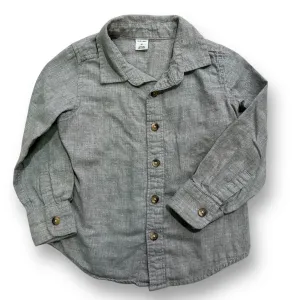 Boys Old Navy Size 2T Gray Long Sleeve Button Down Shirt