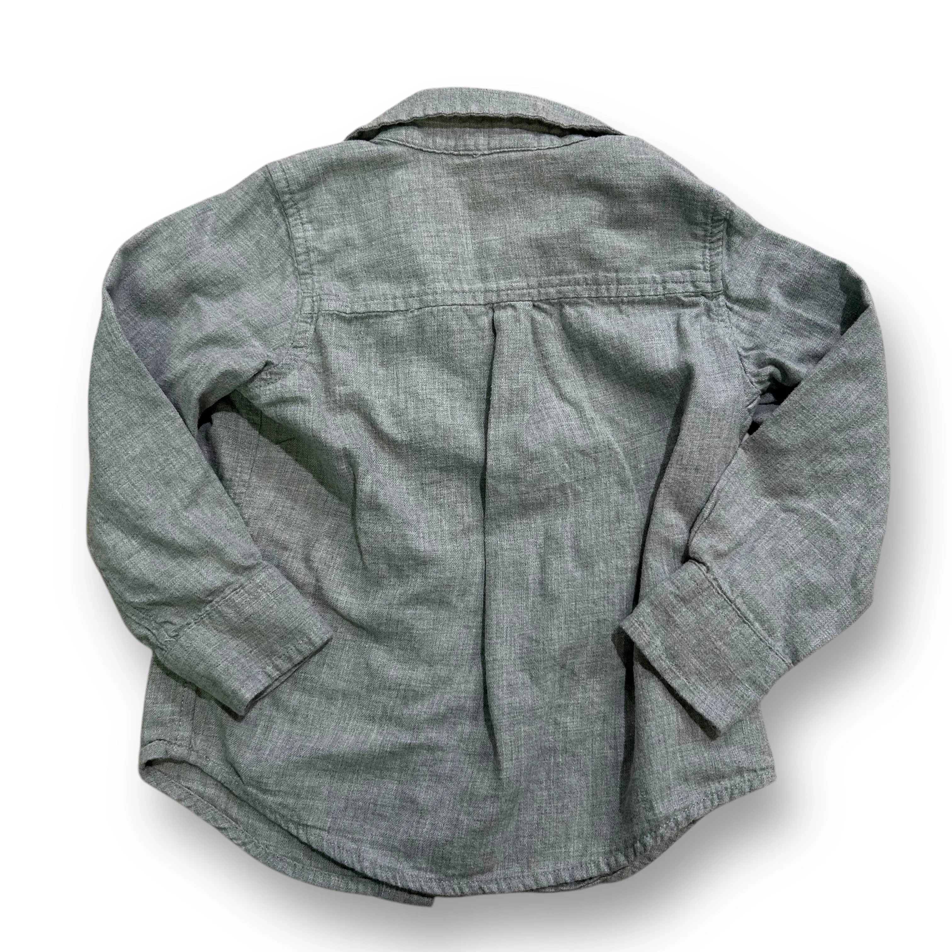 Boys Old Navy Size 2T Gray Long Sleeve Button Down Shirt