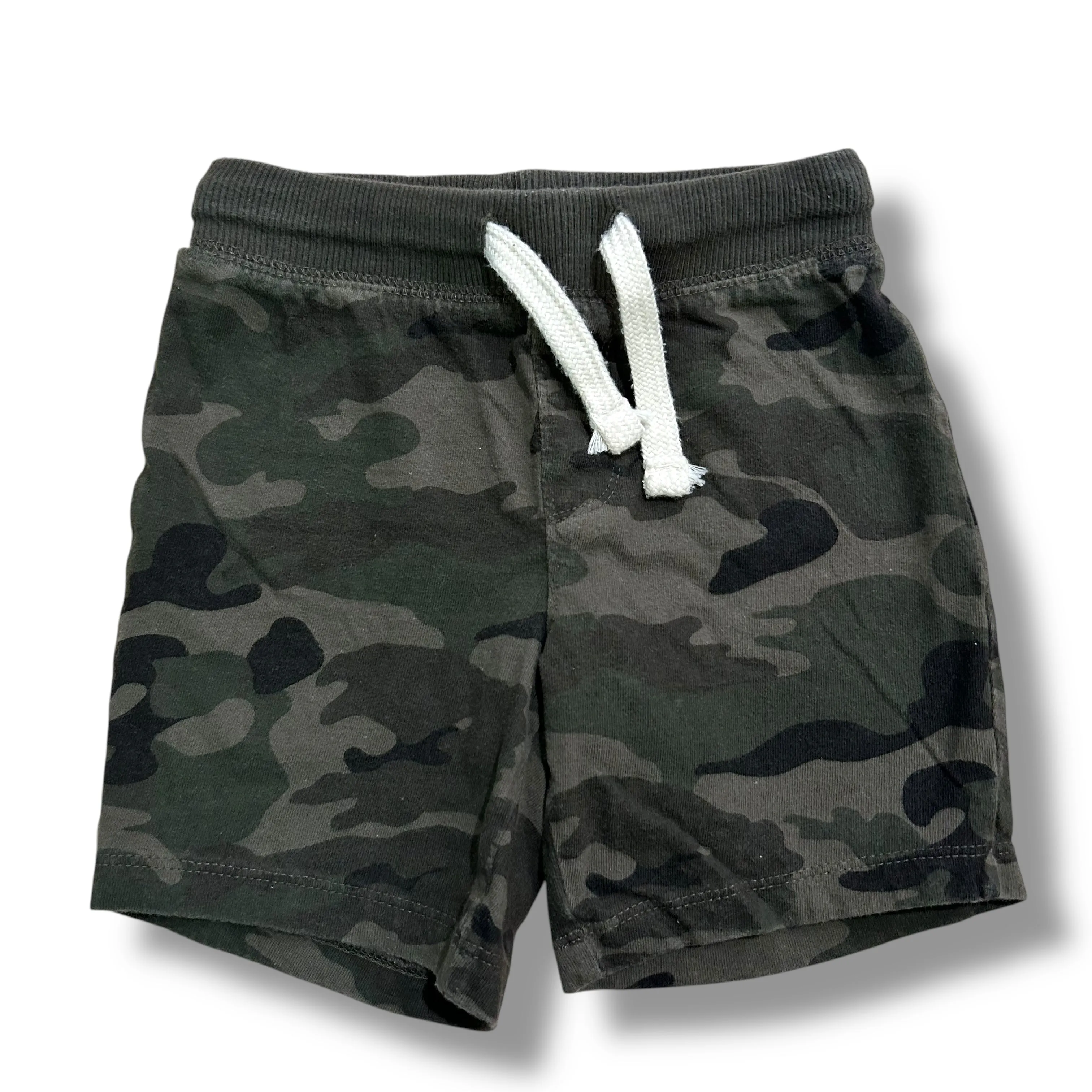 Boys Old Navy Size 3T Green Camo Pull-On Shorts with Drawstring