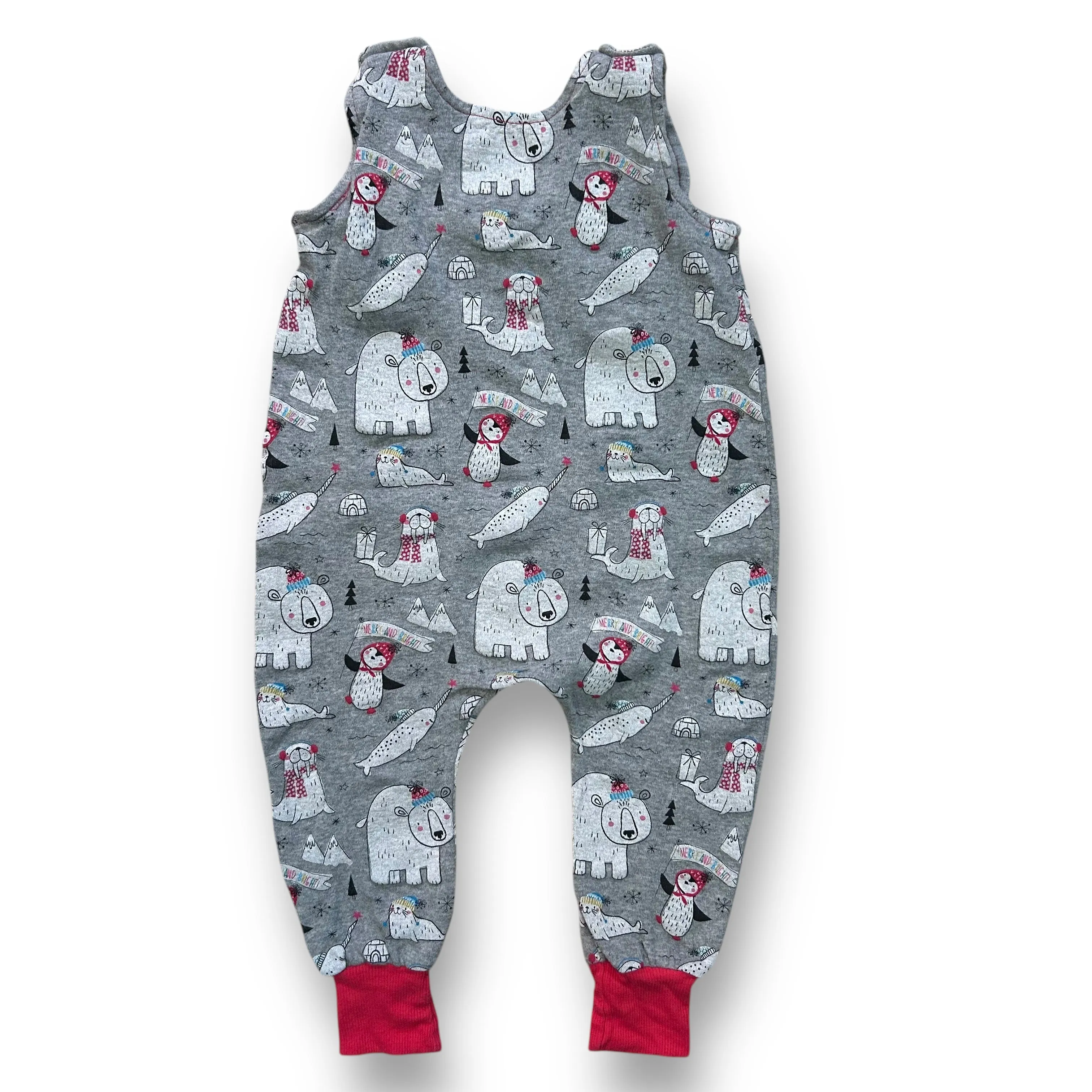 Boys Oliver's Outfitters Size 12-18 Months Gray Christmas Coveralls