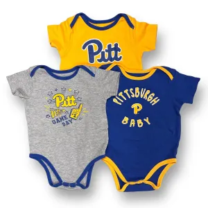 Boys PITT Size 24 Months Blue & Gold 3-Pc Snap Bottom Tees