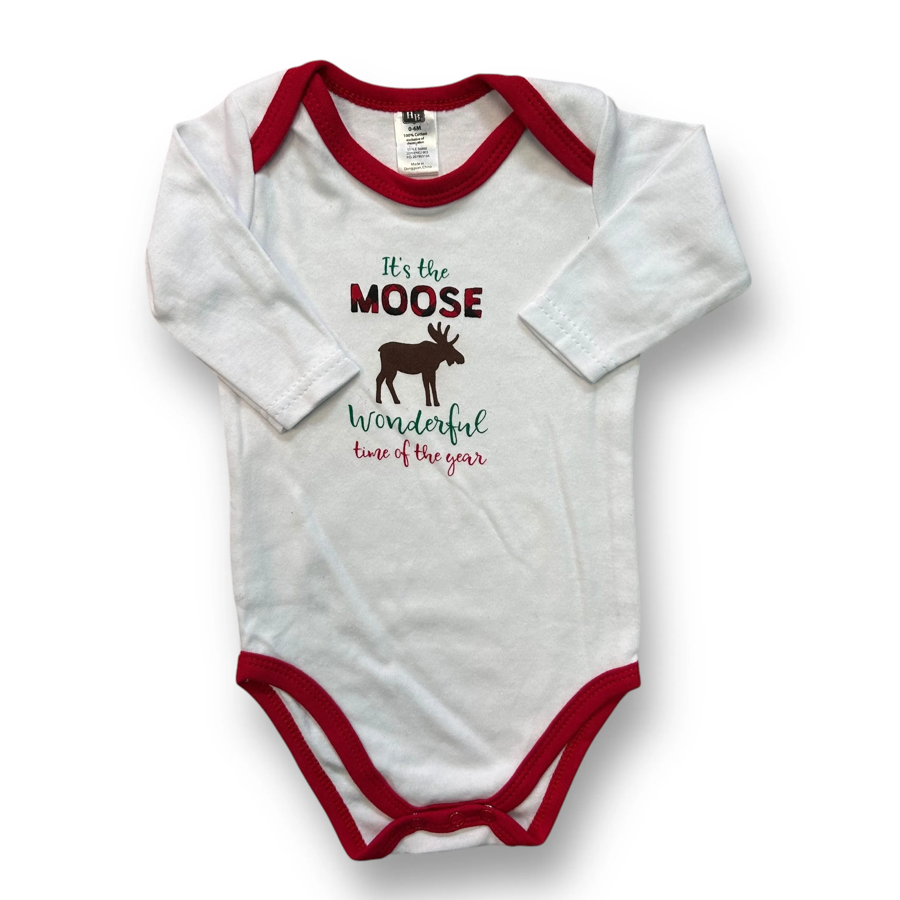 Boys Size 0-6 Months 'Moose Wonderful Time' Christmas Bodysuit