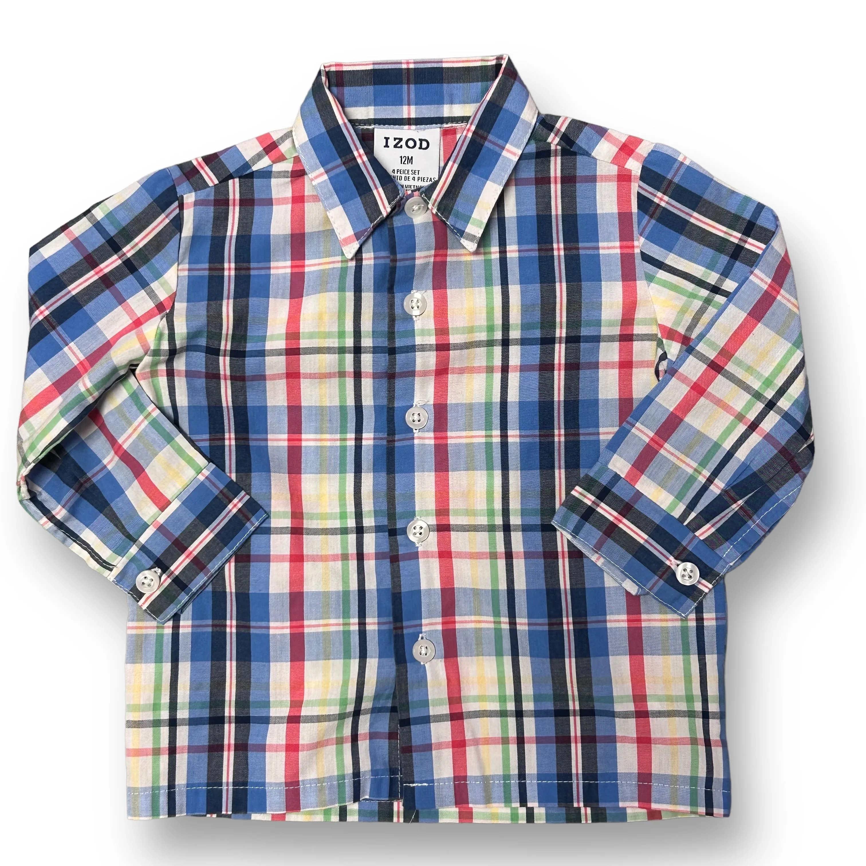 Boys Size 12 Months 4Pc Outfit Set: Button Down Shirt, 2 Pants, and Sweater Vest